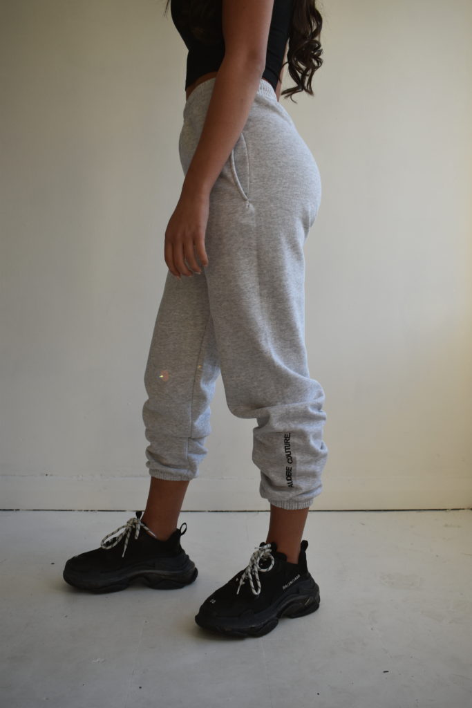 sweatpants with logo down leg