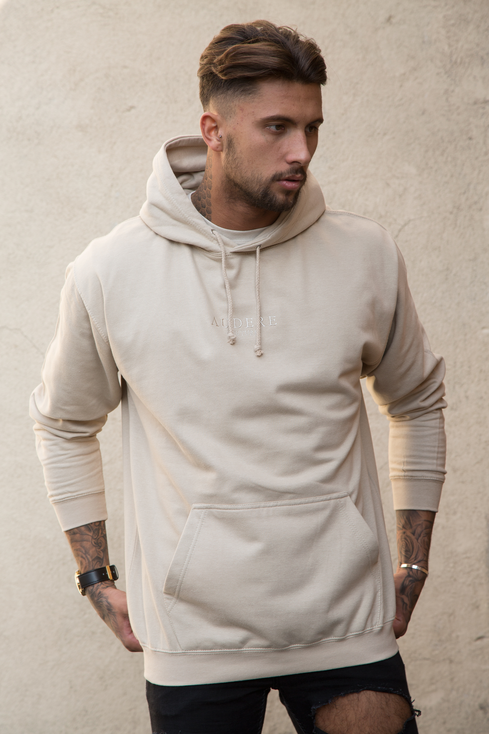 Sand Embroidered Hoodie – Audere Couture