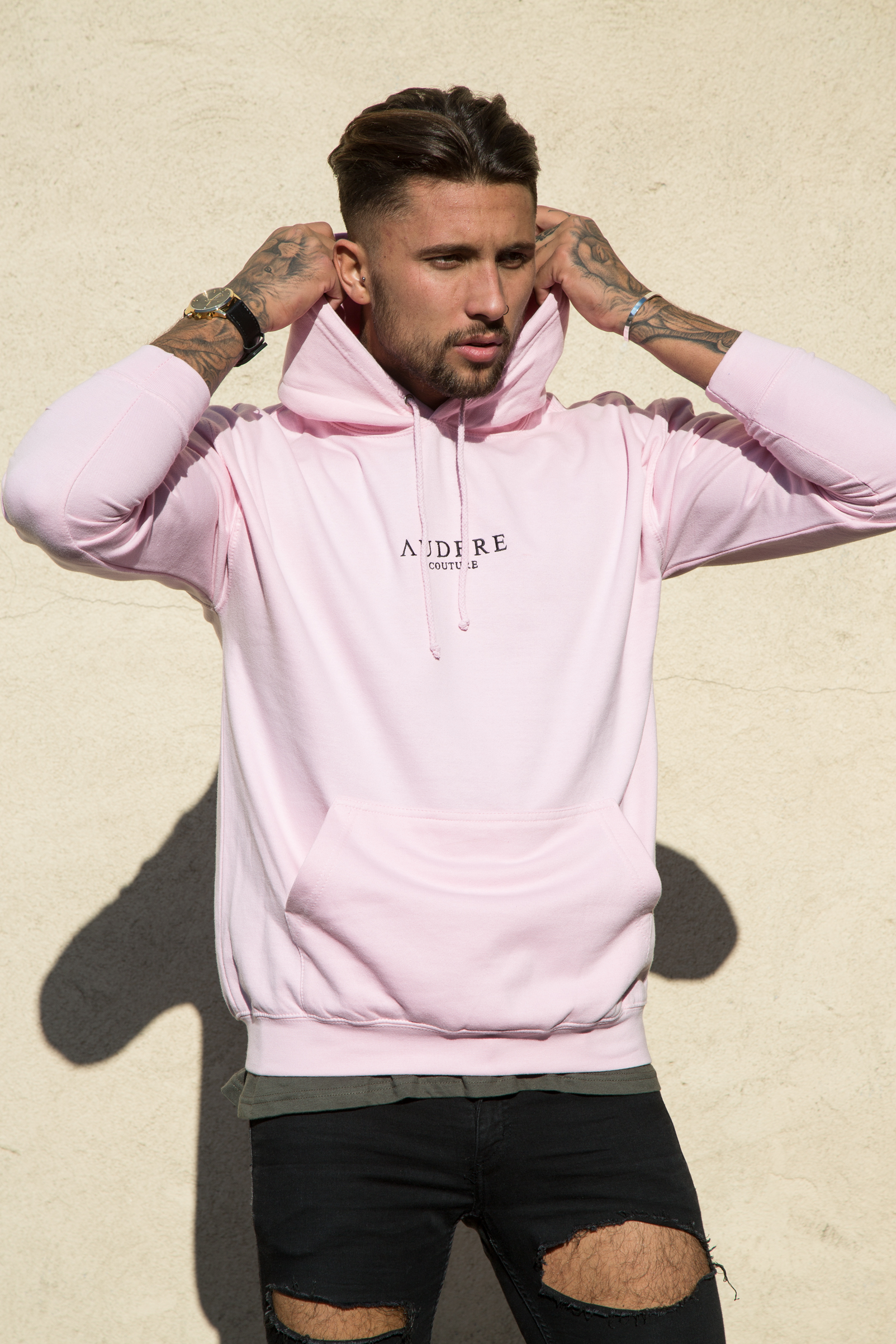 light pink hoodie mens