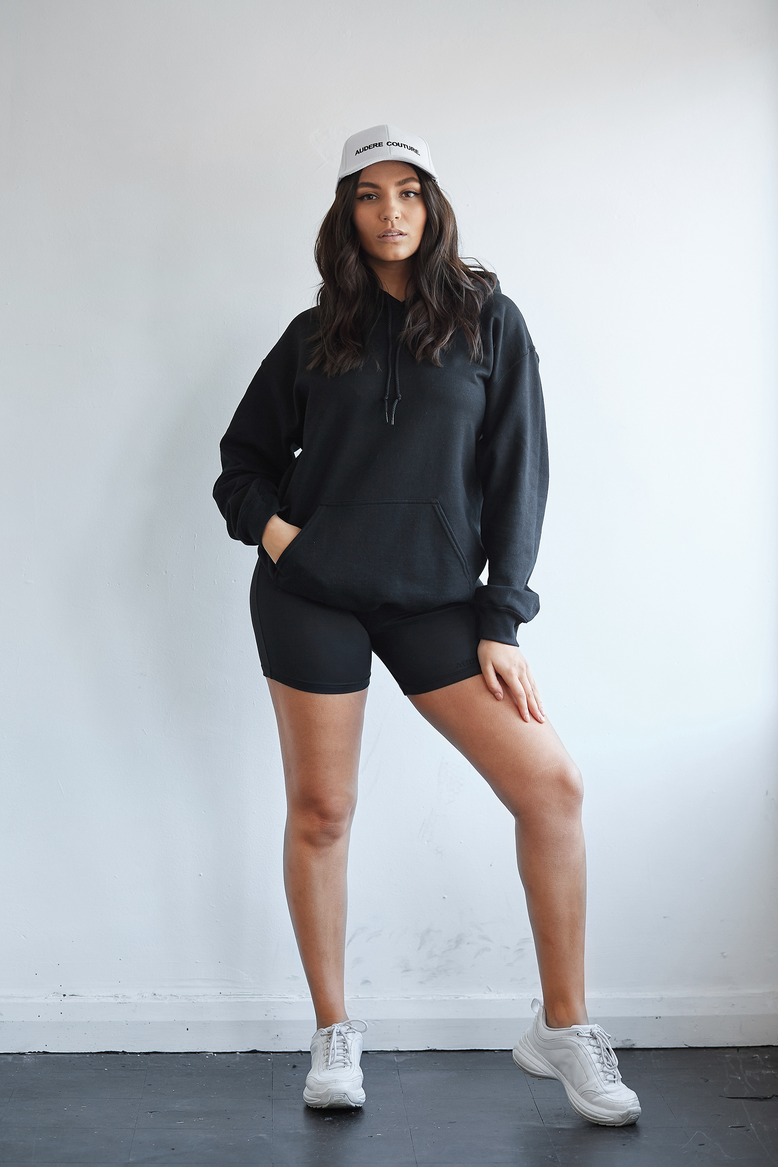 Black Contrast Back Hoodie